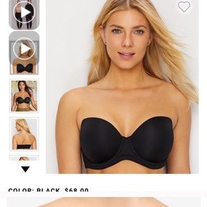 Black and Tan Wacoal strapless bra size 30DDD